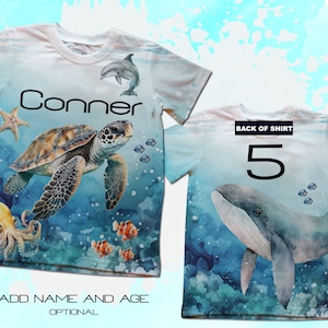 Turtle Birthday Party T-Shirts/Sea Animals Party/Turtle,Whale,Dolphin,Shark Birthday Shirt /Sea Aquarium Family Birthday Shirt/Sea Creatures