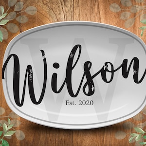 Family Name Serving Platter, Personalized Name Platter, Wedding Gifts, Shower gifts,  Custom Wedding Serving Platter, minimalist gifts