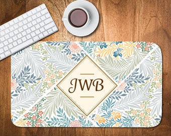 Custom Desk Pad, Personalized Desk Cushion Pad, Personalized Desk Mat, Monogrammed Desk Blotter Mat, Mouse Pad, Vintage Floral