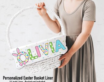 Personalized Name Easter Basket Liner/Customized Easter Basket Liner/Easter/ Monogram Liner/Girl Easter Basket/Boy Easter Basket/Bunny Name