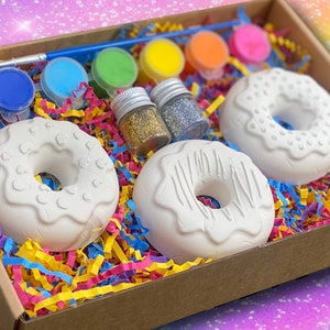 Paint Ceramic Gift Box/Kids Paint Donuts DIY Box/Paint Gift for kids/Birthday Gift/Big Sibling box/Birthday box/ Sweets theme Birthday Favor