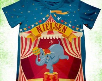 Circus birthday Shirt/Personalized Elephant T-Shirts/Kids Birthday Shirts/Onesie®,Youth and Adult Shirts/Family Circus Shirts