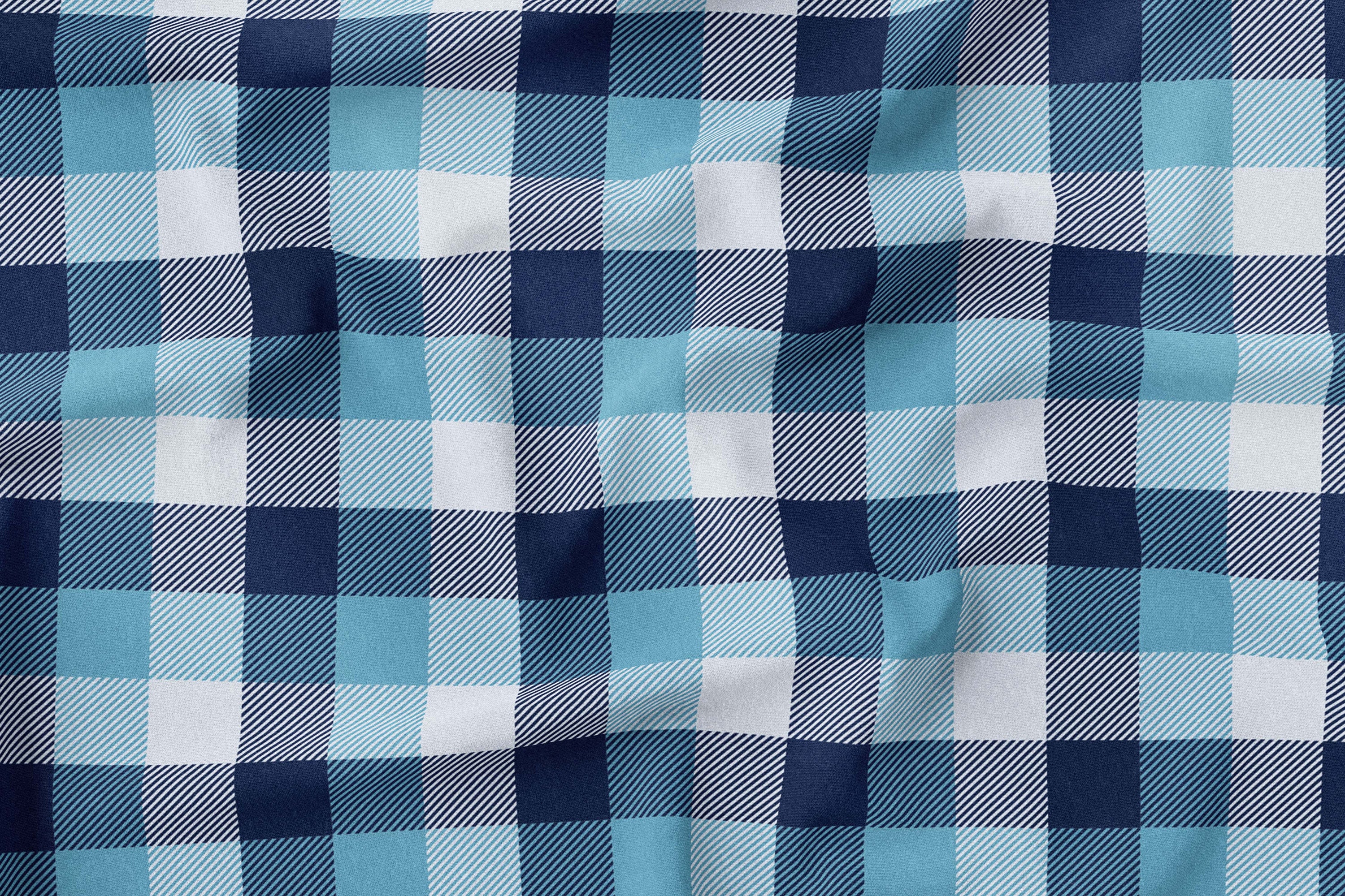 blue plaid crib sheet