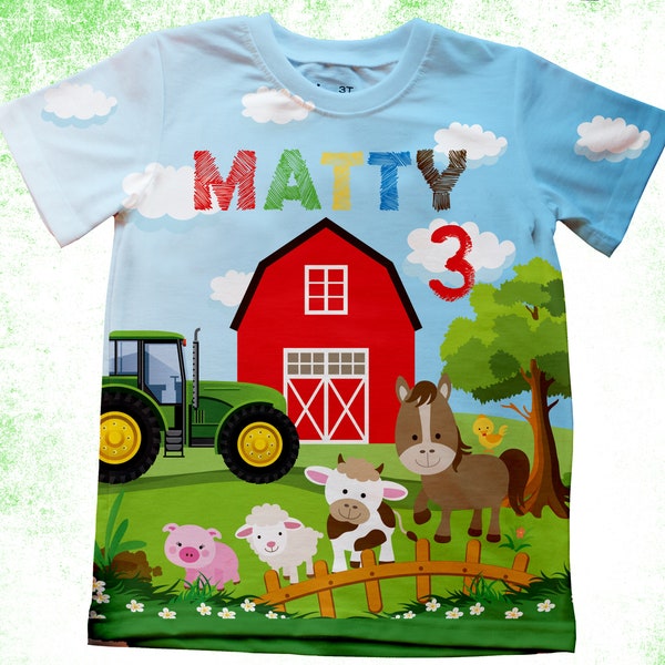 Farm birthday Shirt/Personalized Farm Animals Party T-Shirts/Kids Birthday Shirts/Onesie®,Youth and Adult Shirts/Family Barnyard Party