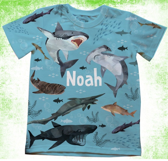 Shark birthday Shirt/Personalized Ocean Party T-Shirts/Kids Birthday Shirts/Onesie®,Youth and Adult Shirts/Sea Animals Party Il_570xn