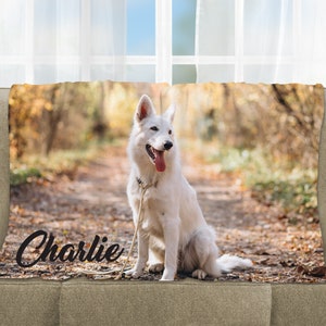 Dog Photo blanket, Pet blanket, Custom Photo blanket, Personalized with name, Picture blankets, Pet memory blanket, 3 sizes, sherpa blanket image 2