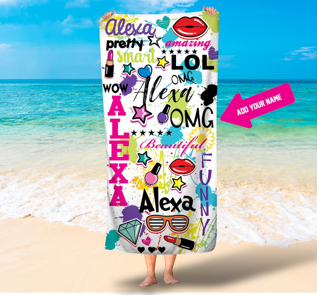 Personalized Beach Towel/tween Girls Towel/ Girls Personalized Etsy