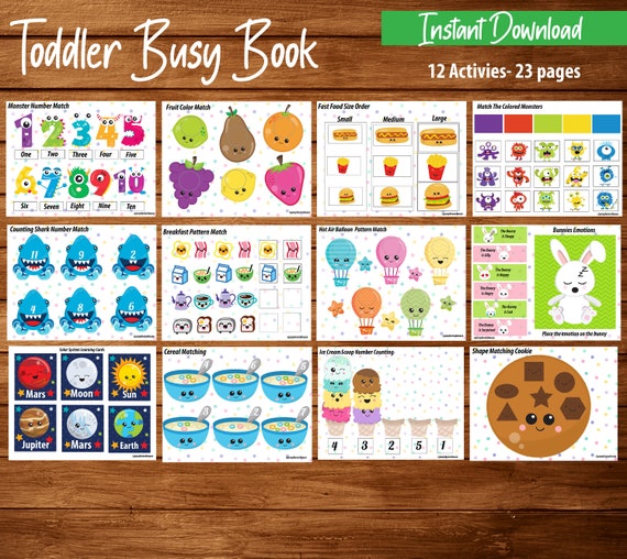 Toddler Busy Book Toddler Activity Binder Learning Busy