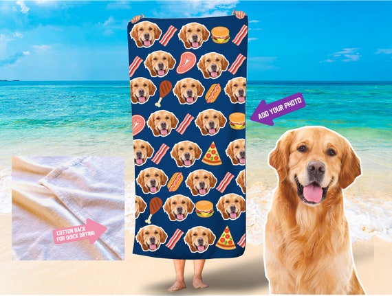 BBQ personalized beach towels Dog or human face beach towel Pizza photo face towels burger custom beach towel fast food beach towel