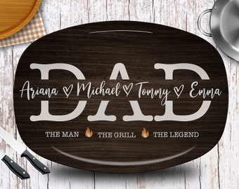 Personalized DAD Platter/The Legend Platter/Fathers Day Gifts/ BBQ Gifts/Custom Serving Platter/Personalized Mens Gifts/Gifts For Dad