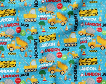Personalized construction crib sheets, truck nursery blanket, sheets or pillowcases, Truck bedding, construction theme, Changing pad cover