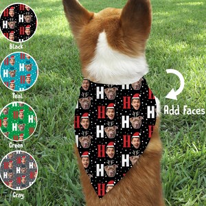 Christmas Santa Face Bandana/ Human,Pet Face Bandana, Dog Bandana, Personalized Xmas HoHo Bandana, Custom Face Bandana, Dog or human Bandana