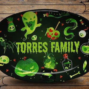 Halloween Candy Platter/Funny Halloween Platter/ Halloween Feet Plate/Halloween Platter/Halloween Candy Tray Halloween Family Name Tray