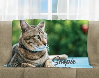 Photo blanket, Pet blanket, Custom Photo blanket, Personalized with name, Picture blankets, 3 sizes, Sherpa Photo Blanket