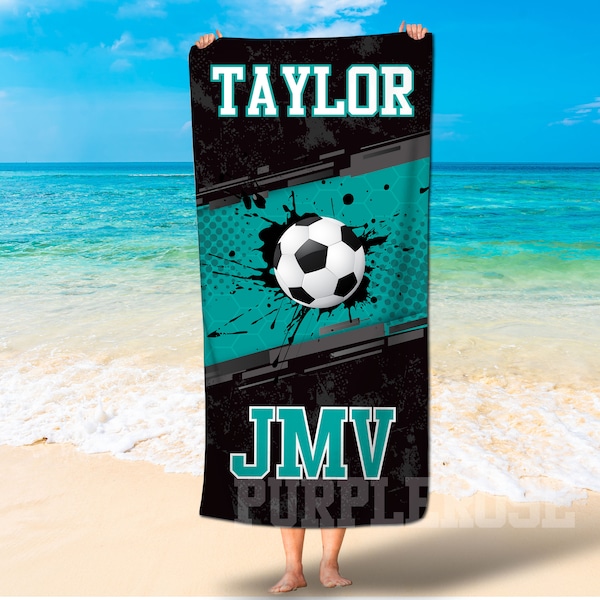 Soccer Beach Towel Etsy