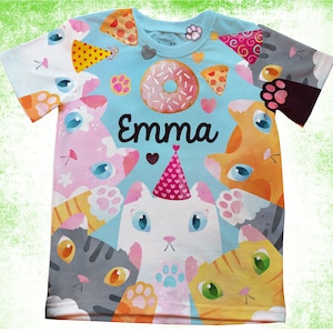 Kitty Birthday Shirt/Personalized Cat Paws Party T-Shirts/Kids Birthday Shirts/Onesie®,Youth and Adult Shirts/Cat Party/Cat Pawty Party Gift