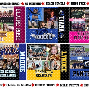 Cheer Team Blanket/Personalized With Photos/Any Sport/Choose Own Colors/Gift for Cheerleaders/Fan Gear/End of Year/Dance Team/Team Gifts