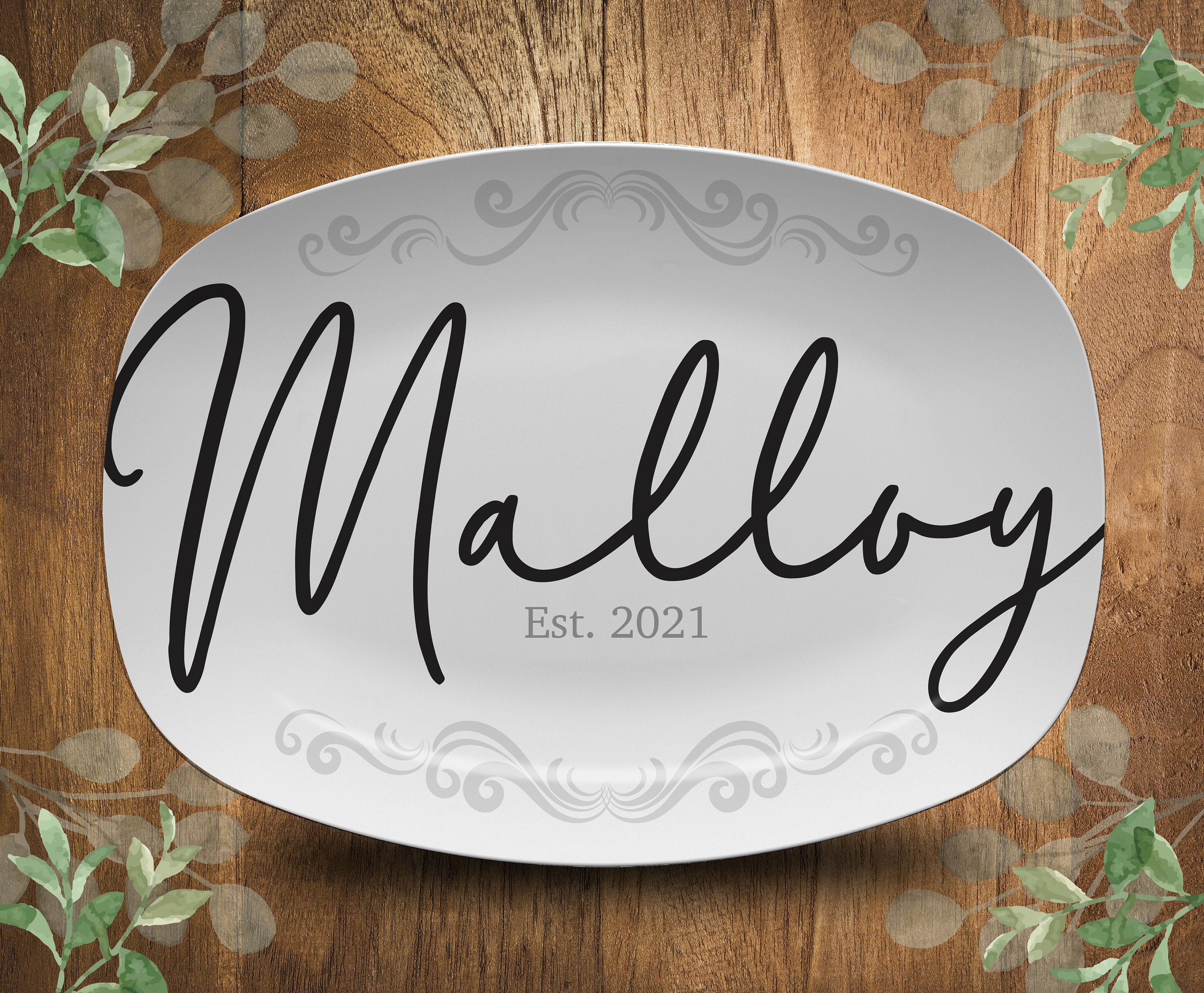 Personalized Platter Family Name Serving Platter Wedding Etsy