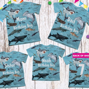 Shark Family T-Shirts/Shark Theme Birthday/Under The Sea Birthday Shirts/Youth, Onesie, Adult T-Shirts/ Birthday Shark Themed T-shirts