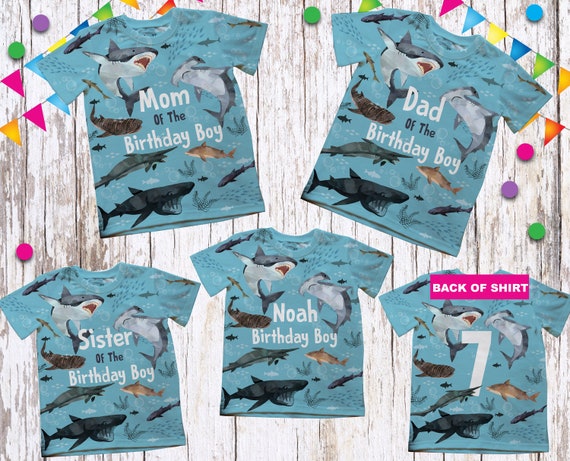 Shark Family T-Shirts/Shark Theme Birthday/Under The Sea Birthday Shirts/Youth, Onesie, Adult T-Shirts/ Birthday Shark Themed T-shirts Il_570xn