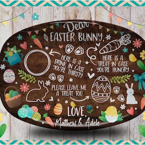 Plate for Bunny/Personalized Easter Bunny Tray/Kid Easter Activity/Easter Bunny Plate/Dear Easter Bunny/Bunny Carrot Tray/Easter Treat Plate
