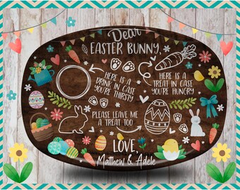Plate for Bunny/Personalized Easter Bunny Tray/Kid Easter Activity/Easter Bunny Plate/Dear Easter Bunny/Bunny Carrot Tray/Easter Treat Plate