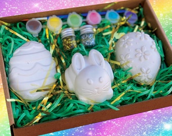 Easter Ceramic Paint Set/DIY Easter Paint Kit/Arts Crafts Gifts/Easter Basket Gift/Easter Gift for Kids/Basket Stuffers/Easter Activities