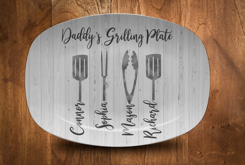 Mens BBQ Grilling Platter, Fathers Day Gifts, BBQ Gifts, Serving Platter for Men, Custom Serving Platter, Personalized Mens Gifts, image 1