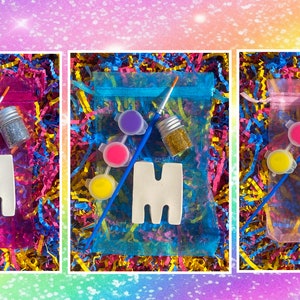 Paint initial Craft in Organza Gift Bag/Birthday Gift/Unique Party Bag Favor/Letter Craft/DIY Paint Craft idea/Children Activity/Art Gift