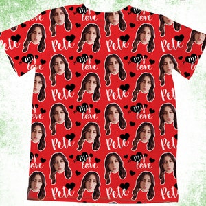 Boyfriend Face T-shirts, Girlfriend Face Shirt,  Valentines Lip T-shirt, Face T-Shirt, Personalized Face Photo Gift, Custom Face T-shirts,