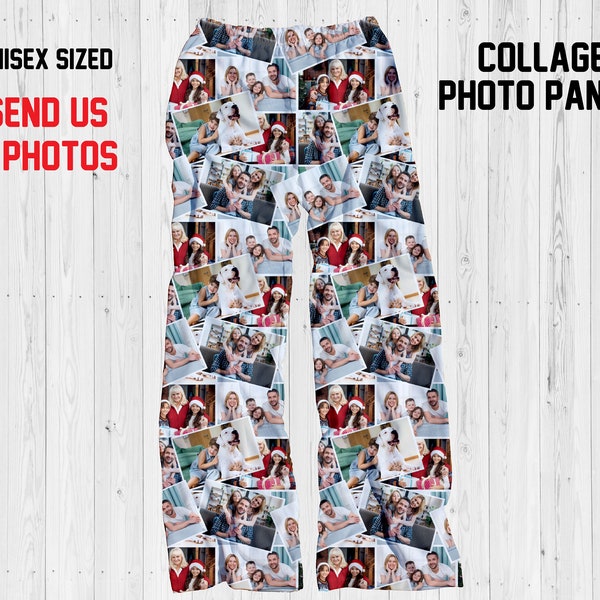 Collage Photo Pants/Photo Pajama Pants/ Memory PJ Pants/Personalized Photo Gift/Custom Face Print Pajamas/Family Pajamas/Multi Photo Bottoms