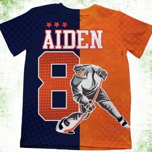 Hockey birthday Shirt/Personalized Sport T-Shirts/Kids Birthday Shirts/Onesie®,Youth and Adult Shirts/Family Hockey Shirts