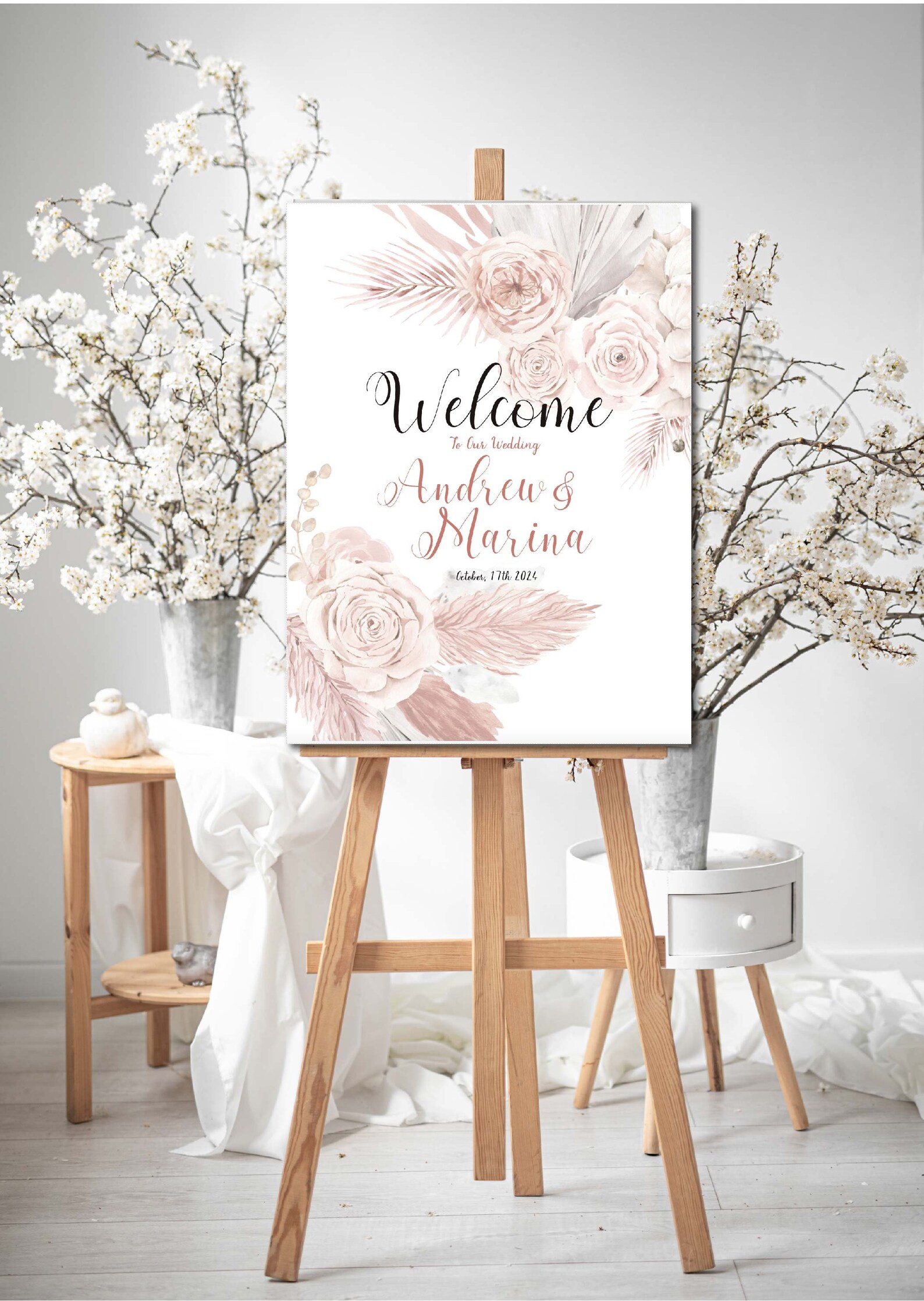 Boho Wedding Sign/welcome Sign Template/bridal Boho - Etsy
