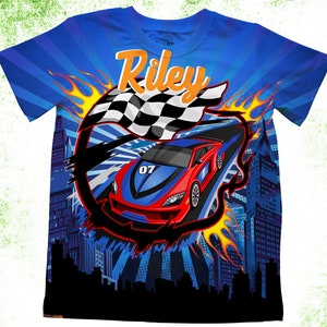 Race Car birthday Shirt/Personalized race car T-Shirts/Kids Birthday Shirts/Onesie®,Youth and Adult Shirts/Family Race Car Shirts, Hot Rod