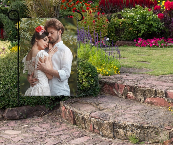 Wedding photo garden flags, wedding direction sign, photo lawn decor, party photo flag, party sign Il_570xn