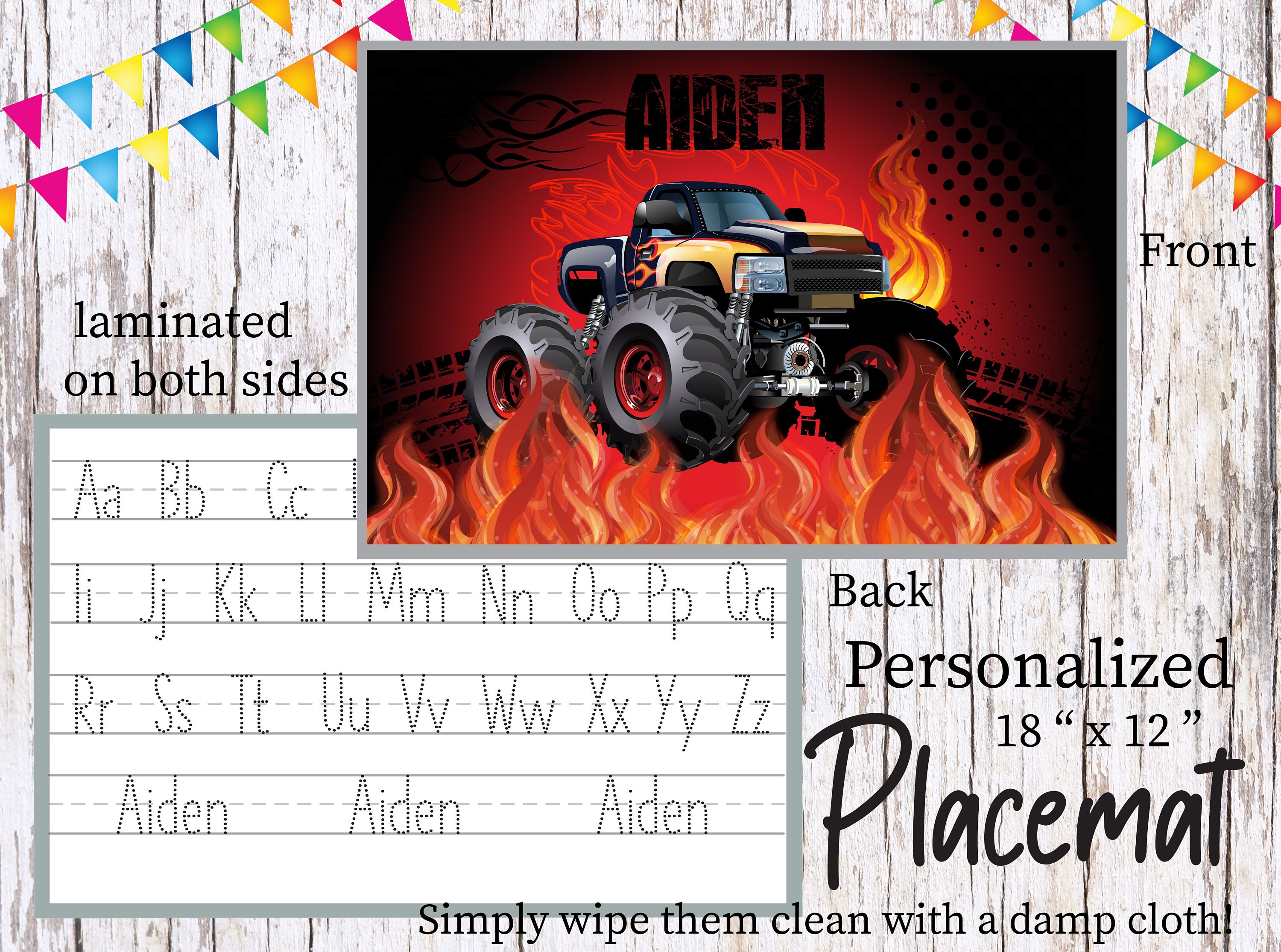 Monster Racing Plate Design Monster Truck Plate/custom Plate for Kids/ Truck Dinnerware/custom Kids ...