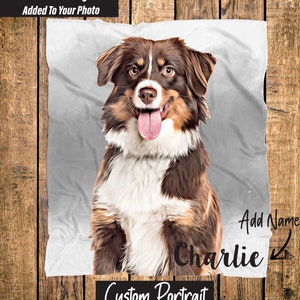 Manta de retrato de mascota personalizada / Manta de foto de mascota / Manta de foto de mascota / Manta de foto de mascota / Envío gratuito / Regalo de mascota personalizada / Manta de foto de mascota personalizada