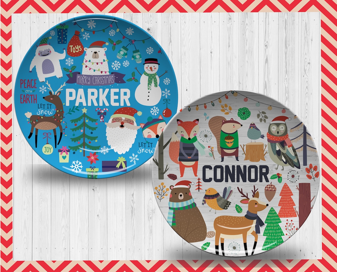 Personalized Christmas Plates/kids Holiday Plate/personalized Etsy