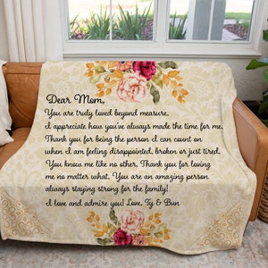 Cobertor de carta para a mãe, cobertores para o dia das mães, cobertor para a mãe, presentes do dia das mães, presentes personalizados para as mães, presentes de crianças para a mãe