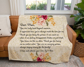 Letter To Mom blanket, Mothers Day Blankets, Blanket for Mom, Mother's Day Gifts, Customized Gifts for Mothers, Gifts From Kids To Mom