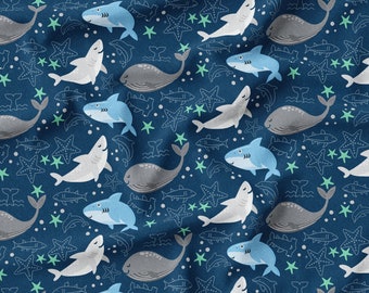 Shark crib sheets, Shark nursery blanket, Changing pad cover, baby shark bedding, shark theme crib sheets, shark nursery decor