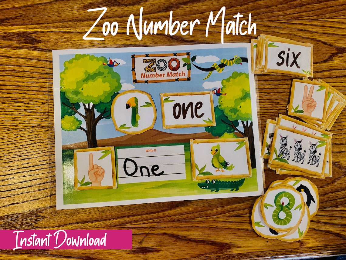 Busy Book Math Game Counting Activity Numbers 110 Matching Etsy