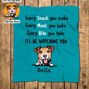 Personalized Name Blanket For Dogs/Custom Dog Breed Name Blanket/ Personalized Puppy Blanket/Dog Breed Bed Blanket/I Will Be Watching You