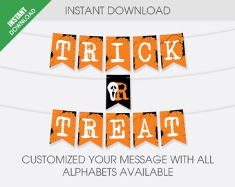 Bandera naranja de Halloween (archivo PDF imprimible) (NO contiene material físico)