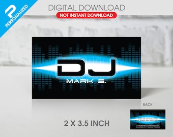 Tarjeta de presentación para DJ masculino (2 x 3,5 pulgadas) / Alta resolución / Aspecto profesional