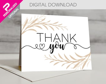 Tarjeta de agradecimiento por permiso simple (4,25 x 5,5 pulgadas)