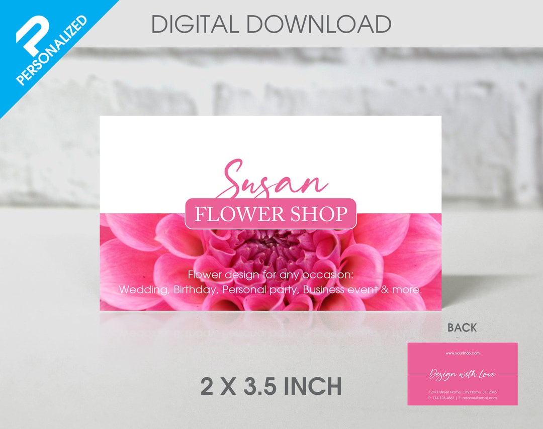 Business Card for Flower Shop / Flower Business / Floral Decoration