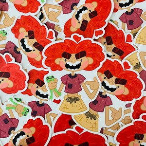 Large Durable Waterproof Vinyl Sticker “Frog Hunter” // Great for Water Bottles, Journals, Decoration