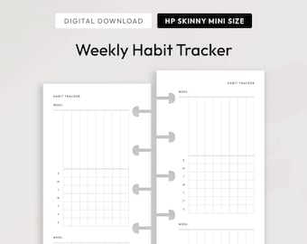 Feuillet d&#39;agenda imprimable HP Skinny Mini Weekly Habit Tracker | Téléchargement numérique