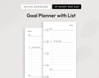 HP Skinny Mini Goal Planner Printable Planner Insert | Digital Download